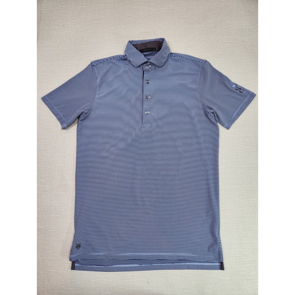 Greyson Size Small Blue Stripe Golf Shirt Short Sleeve Polo Style Pullover Men